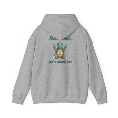 Slow Down Hoodie - Unisex Heavy Blend Sweatshirt, Chill Vibes, Gift for Friends, Cozy Style, Funny Quote Apparel