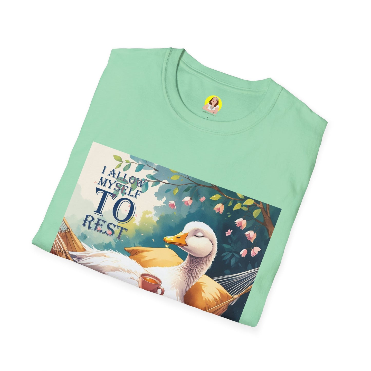 Relaxing Duck Unisex T-Shirt, Nature Lover Tee, Cozy Gift for Friends, Mother's Day Present, Unique Rest Quote Tee, Fall Apparel
