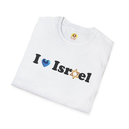 I Love Israel Unisex Softstyle T-Shirt - Celebrate Your Heritage, Casual Wear, Gifts for Friends, Travel Souvenirs, Holiday Apparel