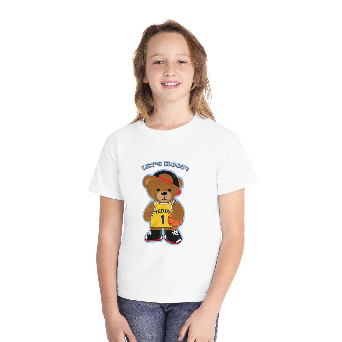 Youth Tee - Basketball Teddy Bear Design