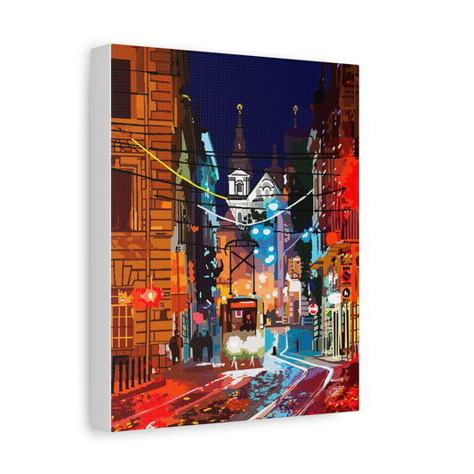 Vibrant Cityscape Canvas Wall Art, Colorful Home Decor, Gift for Art Lovers, Urban Wall Decor, Modern Artwork