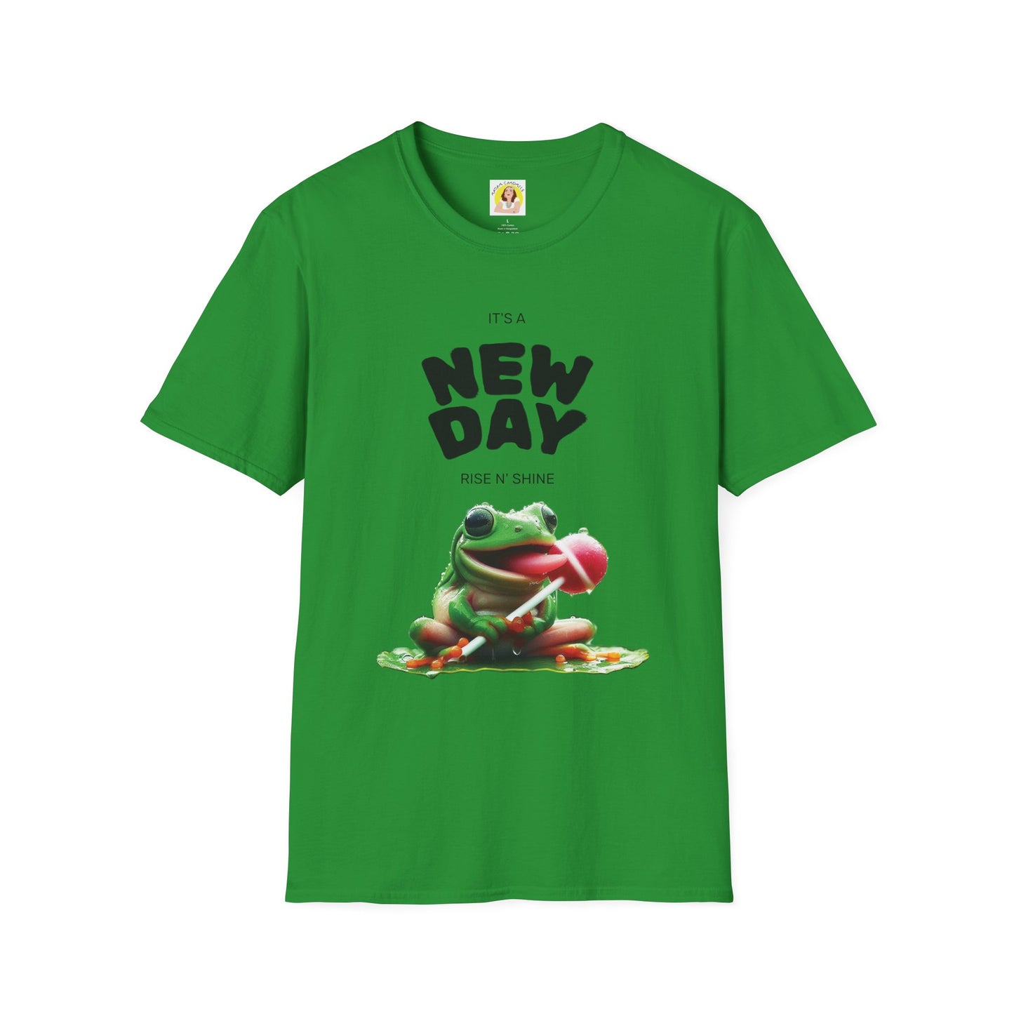 Unisex Frog Graphic T-Shirt - 'It's a New Day, Rise N' Shine'