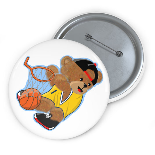 Custom Basketball Bear Pin Buttons | Unique Accessories for Sports Lovers, Cute Gifts for Kids, Party Favors, Collectibles, Team Spirit