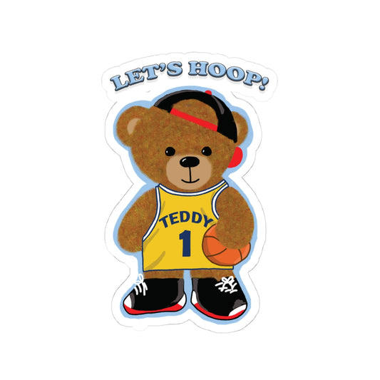 Playful Teddy Bear Kiss-Cut Stickers | Fun Laptop Decals, Cute Gifts for Kids, Basketball Decor, Nursery Wall Art, Sports Party Favors