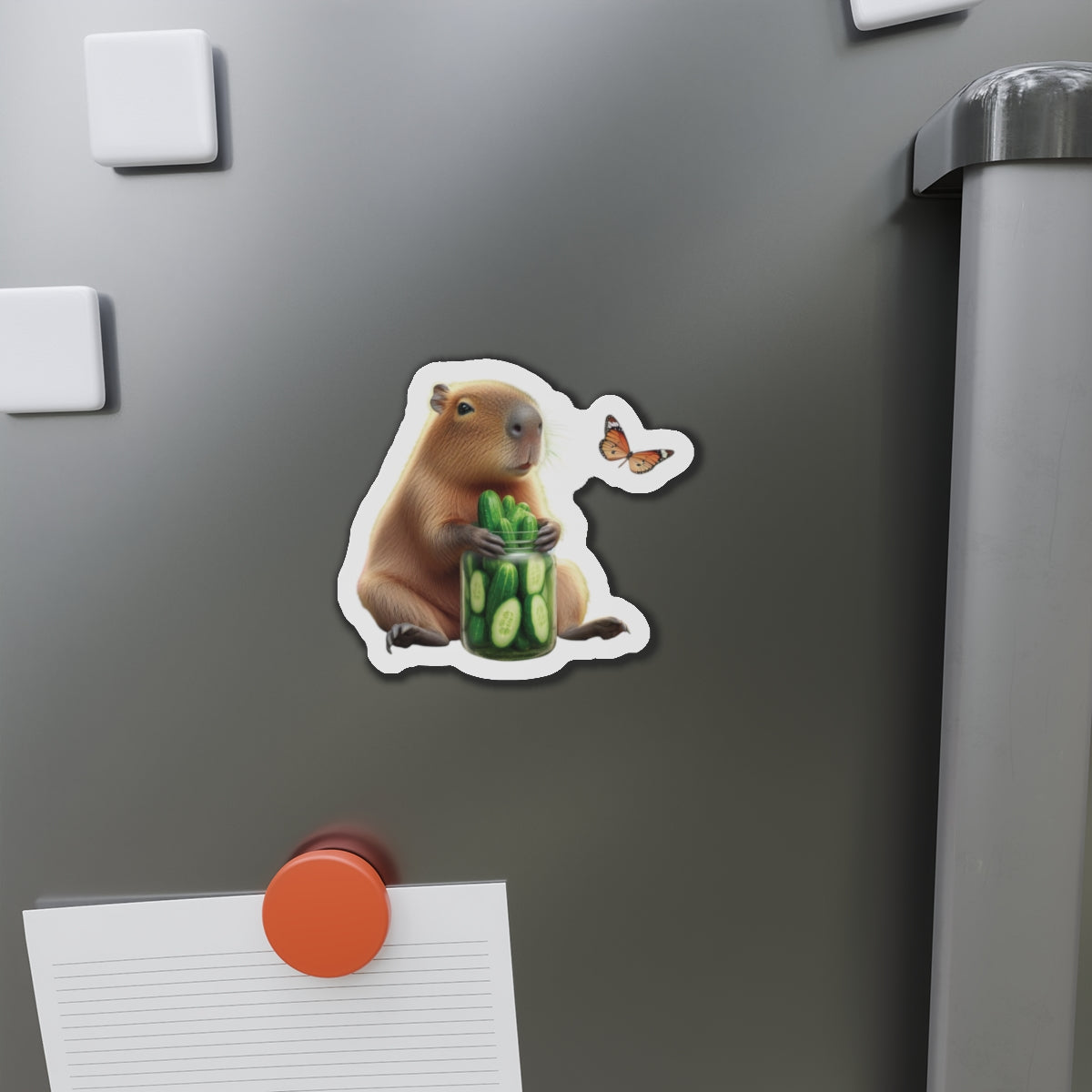 Cute Capybara Die-Cut Magnets - Adorable Refrigerator Decor, Animal Lover Gift, Fun Kitchen Magnet, Whimsical Home Decor, Cucumber [...]