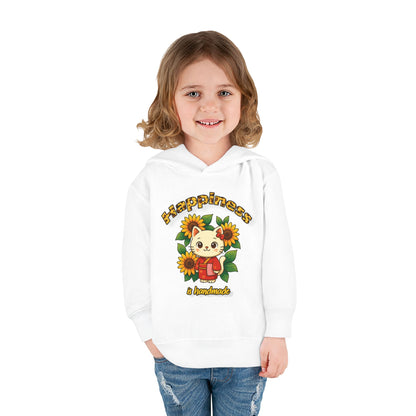 Sunflower Happiness Toddler Hoodie, Cute Kids Pullover, Fleece Sweater, Gift for Toddler, Floral Design Hooded Sweatshirt