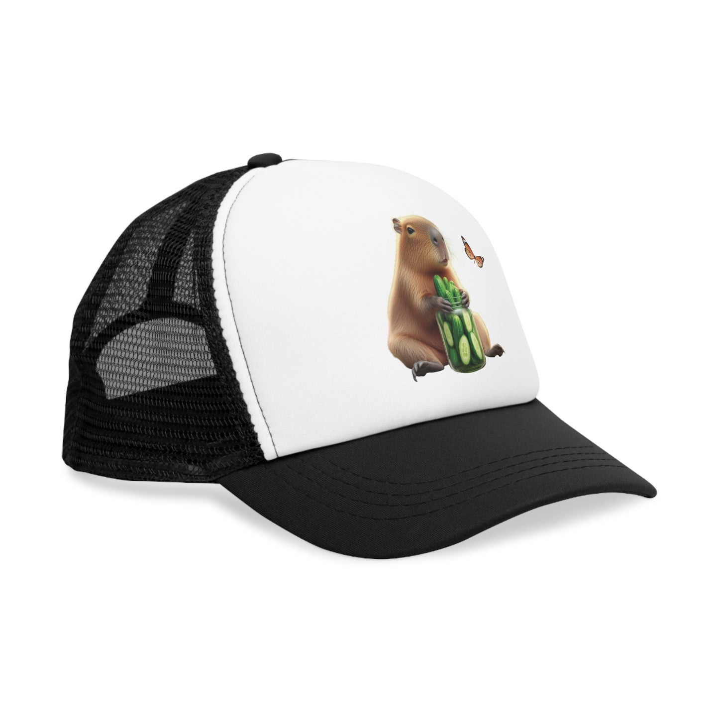 Mesh Cap - Capybara with Cucumber Jar Design