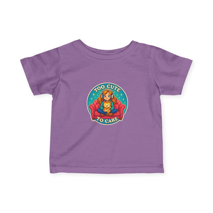 Too Cute to Care Infant Tee, Cute Baby Shirt, Toddler Fashion, Gift for New Parents, Baby Shower Present