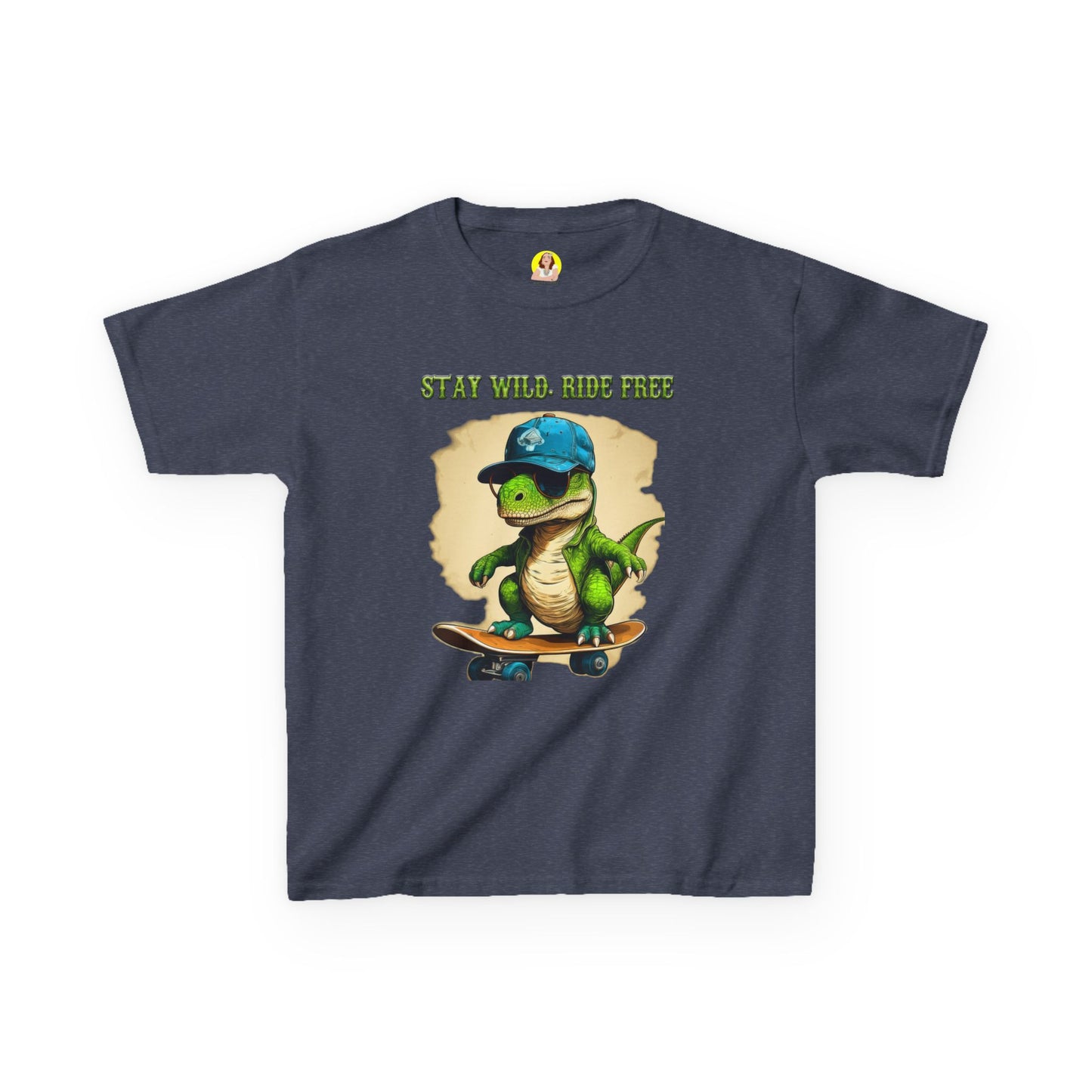 Kids Graphic Tee with Dinosaur Design, Stay Wild, Fun T-Shirt for Boys, Youth Apparel, Gift for Birthdays, Playdate Wear, Casual Style