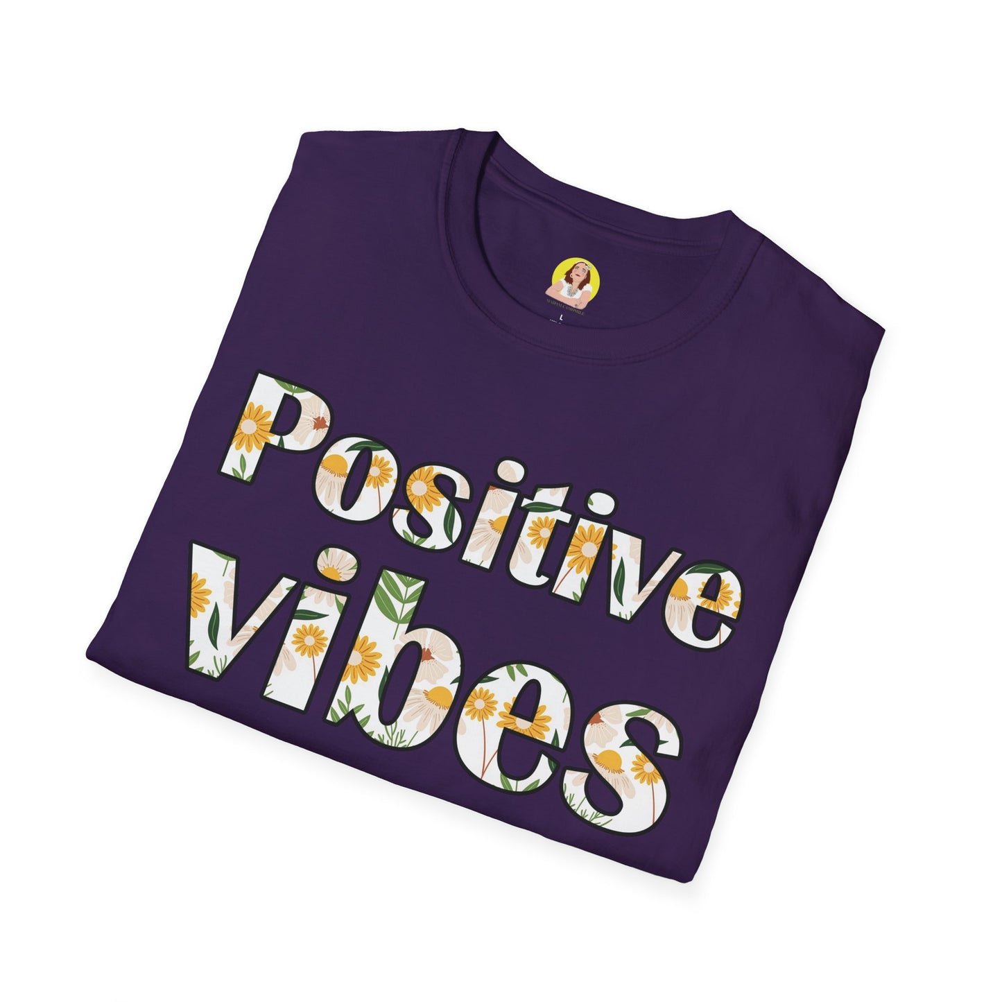 Positive Vibes Unisex T-Shirt, Floral Graphic Tee, Gift for Friends, Summer Outfit, Positive Affirmation Wear