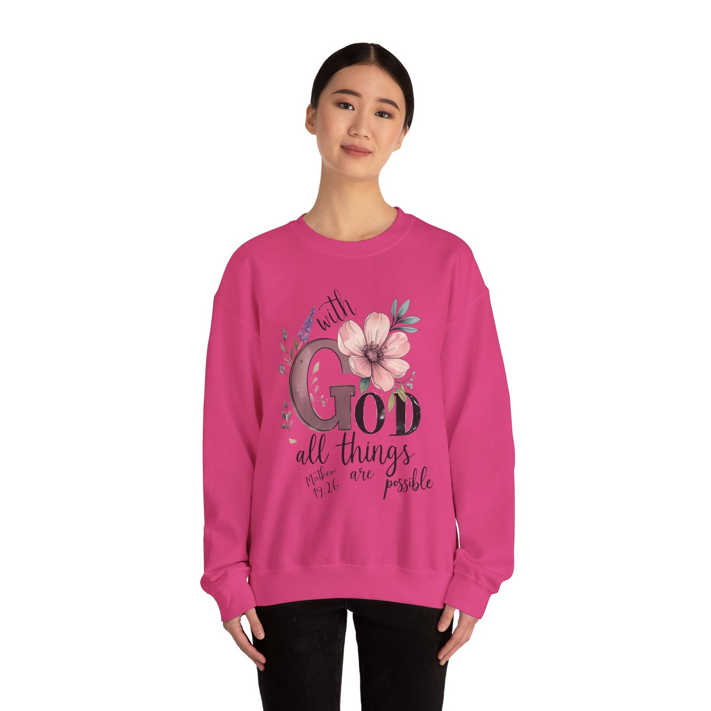 God Inspirational Crewneck Sweatshirt - Faith Gift, Cozy Pullover, Religious Apparel, Motivation Sweatshirt, Christian Clothing