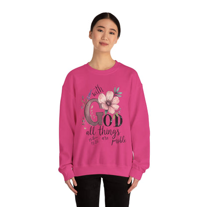 God Inspirational Crewneck Sweatshirt - Faith Gift, Cozy Pullover, Religious Apparel, Motivation Sweatshirt, Christian Clothing