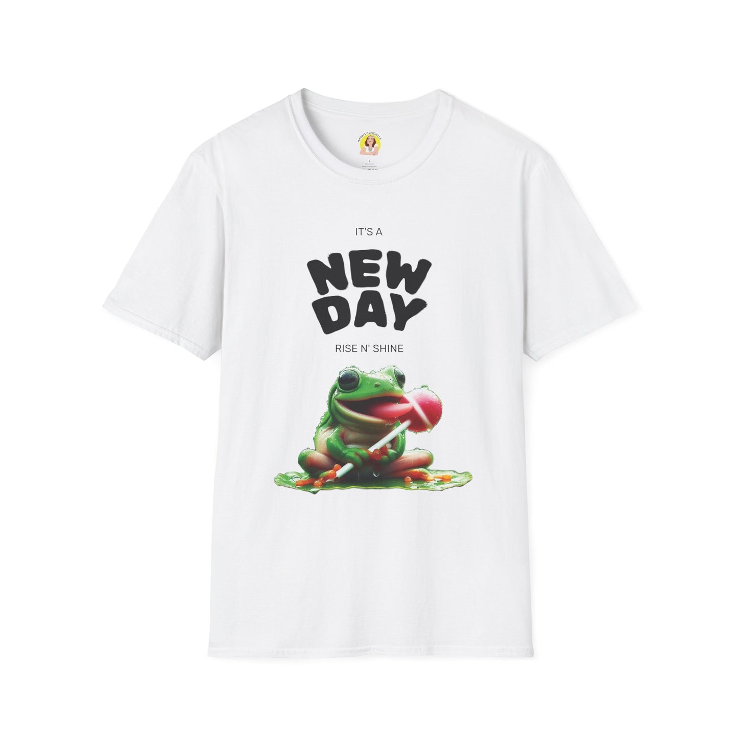 Unisex Frog Graphic T-Shirt - 'It's a New Day, Rise N' Shine'