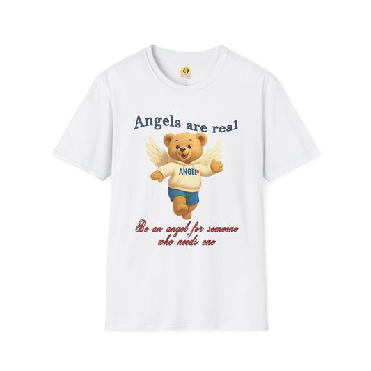 Angel Themed Unisex Softstyle T-Shirt, Cute Gift for Friends, Inspirational Tee, Birthday Gift, Comfort Wear