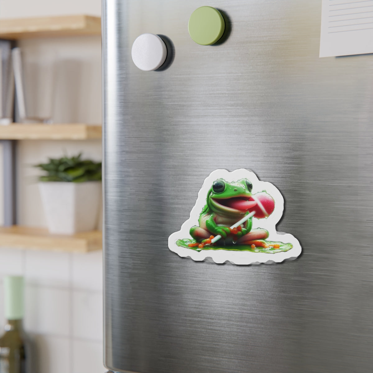 Fun Frog Die-Cut Magnet | Cute Frog Decor, Kitchen Accessories, Gifts for Kids, Refrigerator Magnet, Animal Lovers