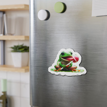 Fun Frog Die-Cut Magnet | Cute Frog Decor, Kitchen Accessories, Gifts for Kids, Refrigerator Magnet, Animal Lovers