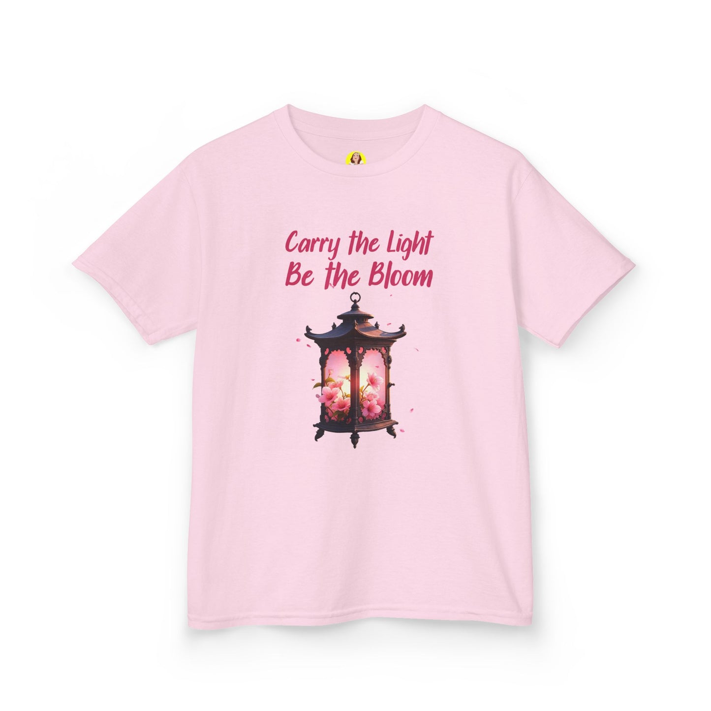 Kids Inspirational Graphic Tee - "Carry the Light, Be The Bloom" - Cute Gift for Children, Birthday, Everyday Wear, Positive Message