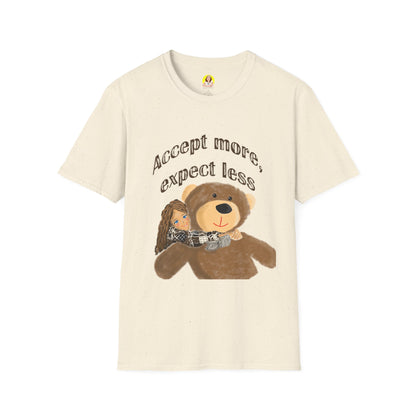Cute Bear Graphic T-Shirt - Accept More, Expect Less - Funny Animal Tee, Gift for Friends, Cozy Casual Shirt, Birthday Gift, [...]