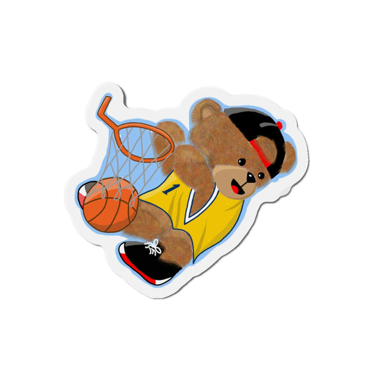 Basketball Bear Die-Cut Magnets | Cute Sports Decor, Fun Fridge Magnets, Gift for Kids, Basketball Fan Gift, Sports Party Decoration