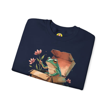 Playful Frog Graphic Sweatshirt, Unisex Crewneck, Fun Gift, Nature Lover Apparel, Inspirational Fashion, Seasonal Wardrobe