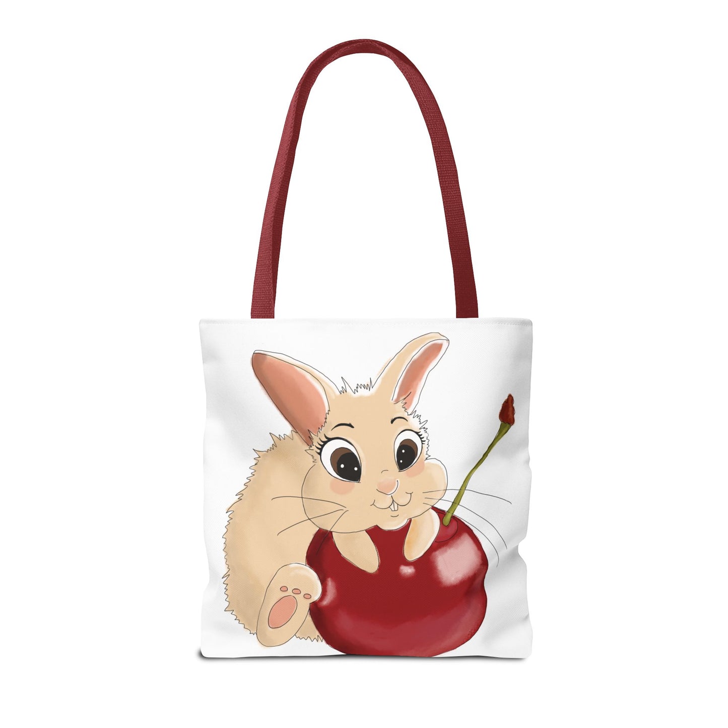 Cute Bunny Cherry Tote Bag - Adorable Animal Design for Animal Lovers