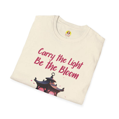 Inspirational Graphic T-Shirt - "Carry the Light, Be the Bloom" - Motivational Apparel for Everyday Wear, Gift for Friends, Self-Care [...]