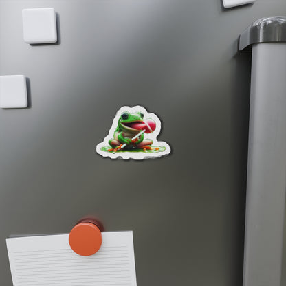 Fun Frog Die-Cut Magnet | Cute Frog Decor, Kitchen Accessories, Gifts for Kids, Refrigerator Magnet, Animal Lovers