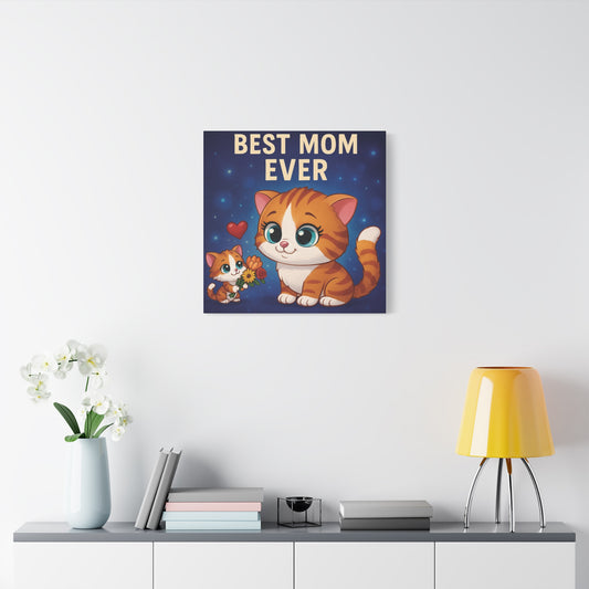 Canvas Print - Cute Cat Retro Design, Perfect Gift for Mom
