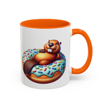 Cute Beaver Donut Coffee Mug - Fun Gift for Animal Lovers