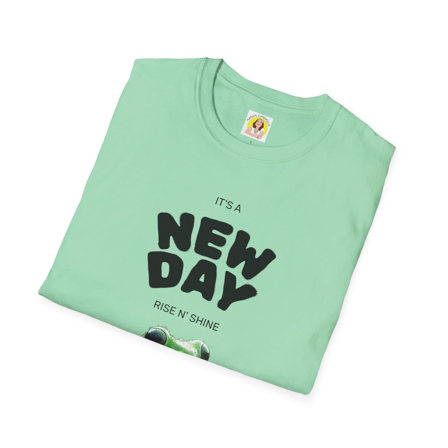 Unisex Frog Graphic T-Shirt - 'It's a New Day, Rise N' Shine'