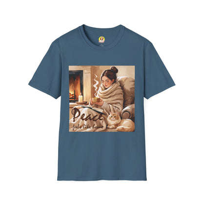 Cozy Peace Unisex T-Shirt - Perfect Gift for Winter, Relaxation, Self-Care Days, Home Decor Lovers, Cozy Vibes