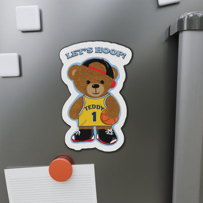 Basketball Teddy Bear Magnets, Fun Sports Decor, Unique Gift for Kids, Playful Fridge Decorations, Cute Room Accessories