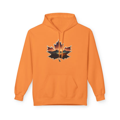 Cozy Sunset Maple Leaf Hoodie | Fall Fashion, Nature Lover Gift, Warmth for Fall, Outdoor Adventure, Comfortable Wear