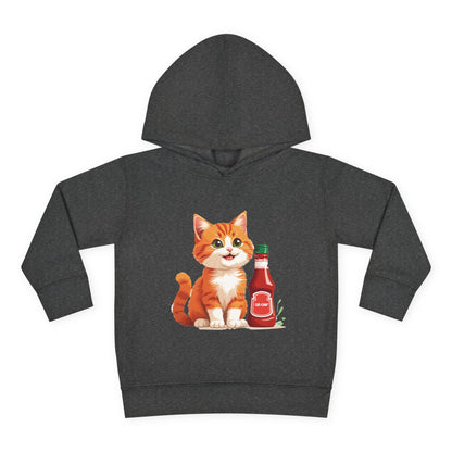 Cute Cat Fleece Toddler Hoodie, Cozy Kid's Apparel, Perfect for Gift, Winter Wear, Cat Lover's Sweatshirt