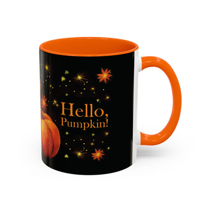 Pumpkin-Themed Coffee Mug for Fall Decor, Hello Pumpkin Mug, Halloween Gift, Autumn Beverage Cup, Seasonal Kitchenware