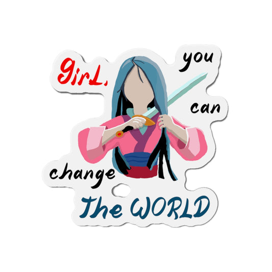 Empowering Girl Power Die-Cut Magnets | Inspirational Decor, Gift for Students, Motivational Sticker, Cute Office Decor