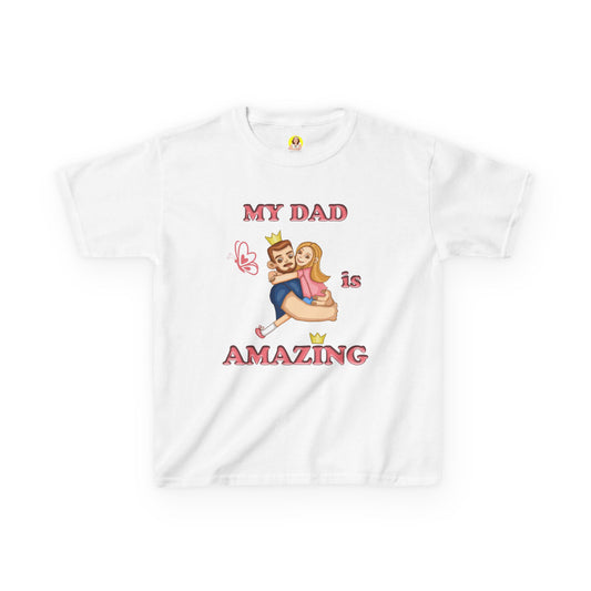 Kids Heavy Cotton™ Tee - My Dad is Amazing T-Shirt, Father's Day Gift, Cute Kids Apparel,  Birthday Present