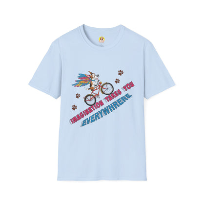 Imagination Adventure T-Shirt | Unique Graphic Tee | Gift for Dreamers, Creative Minds, Art Lovers, Bike Enthusiasts