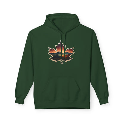 Cozy Sunset Maple Leaf Hoodie | Fall Fashion, Nature Lover Gift, Warmth for Fall, Outdoor Adventure, Comfortable Wear