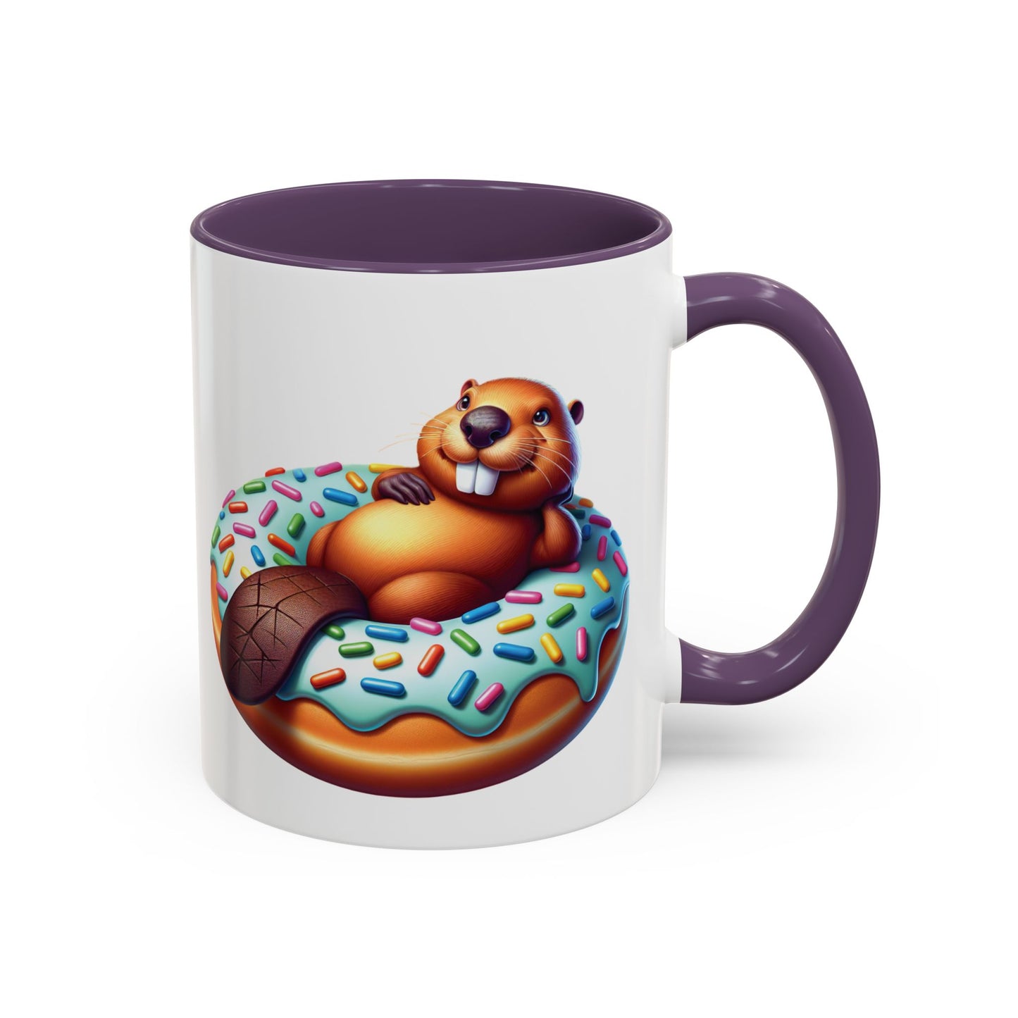 Cute Beaver Donut Coffee Mug - Fun Gift for Animal Lovers
