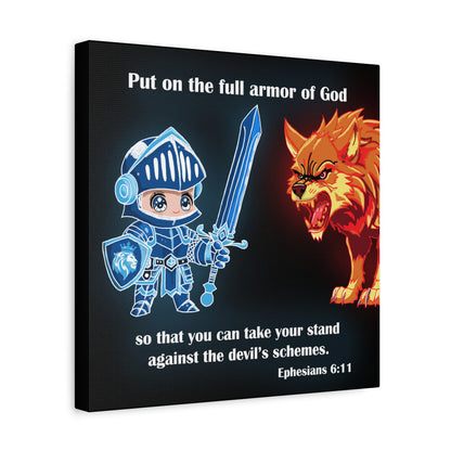 Knight and Wolf Canvas Art, Kid's Room Decor, Motivational Wall Art, Adventure Theme, Gamer Gift