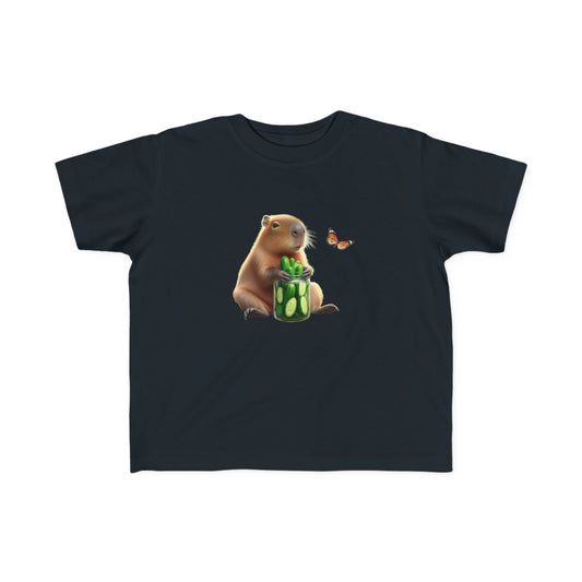 Toddler Tee - Capibara with Cucumber Jar Design