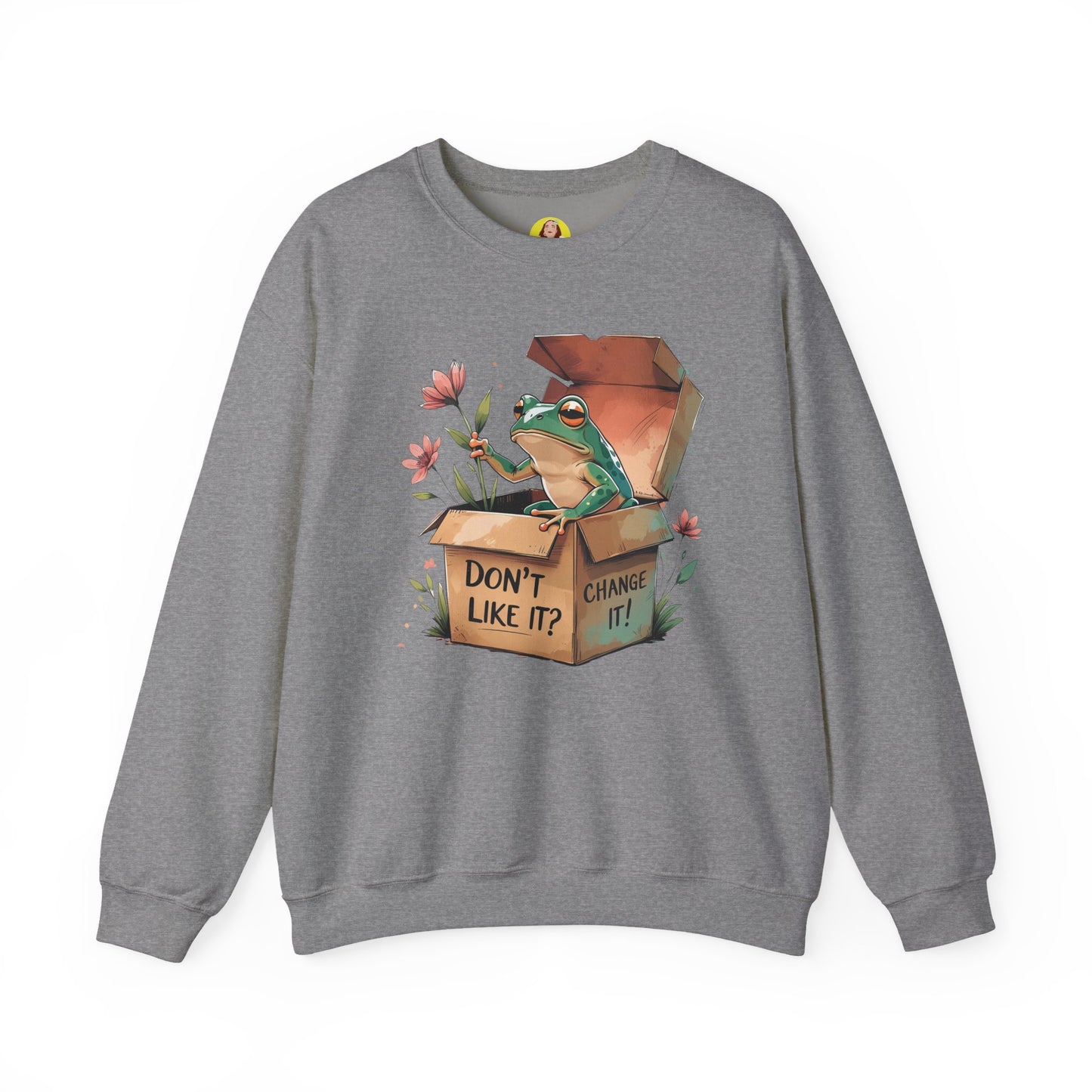 Playful Frog Graphic Sweatshirt, Unisex Crewneck, Fun Gift, Nature Lover Apparel, Inspirational Fashion, Seasonal Wardrobe