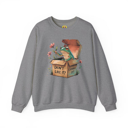 Playful Frog Graphic Sweatshirt, Unisex Crewneck, Fun Gift, Nature Lover Apparel, Inspirational Fashion, Seasonal Wardrobe