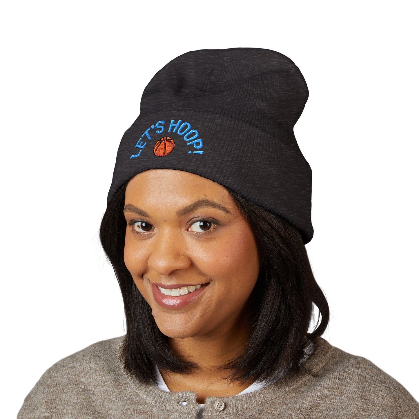 Basketball Cuffed Beanie, Playful Winter Hat, Sports Enthusiast Gift, Cozy Beanie for Players, Holiday Accessory