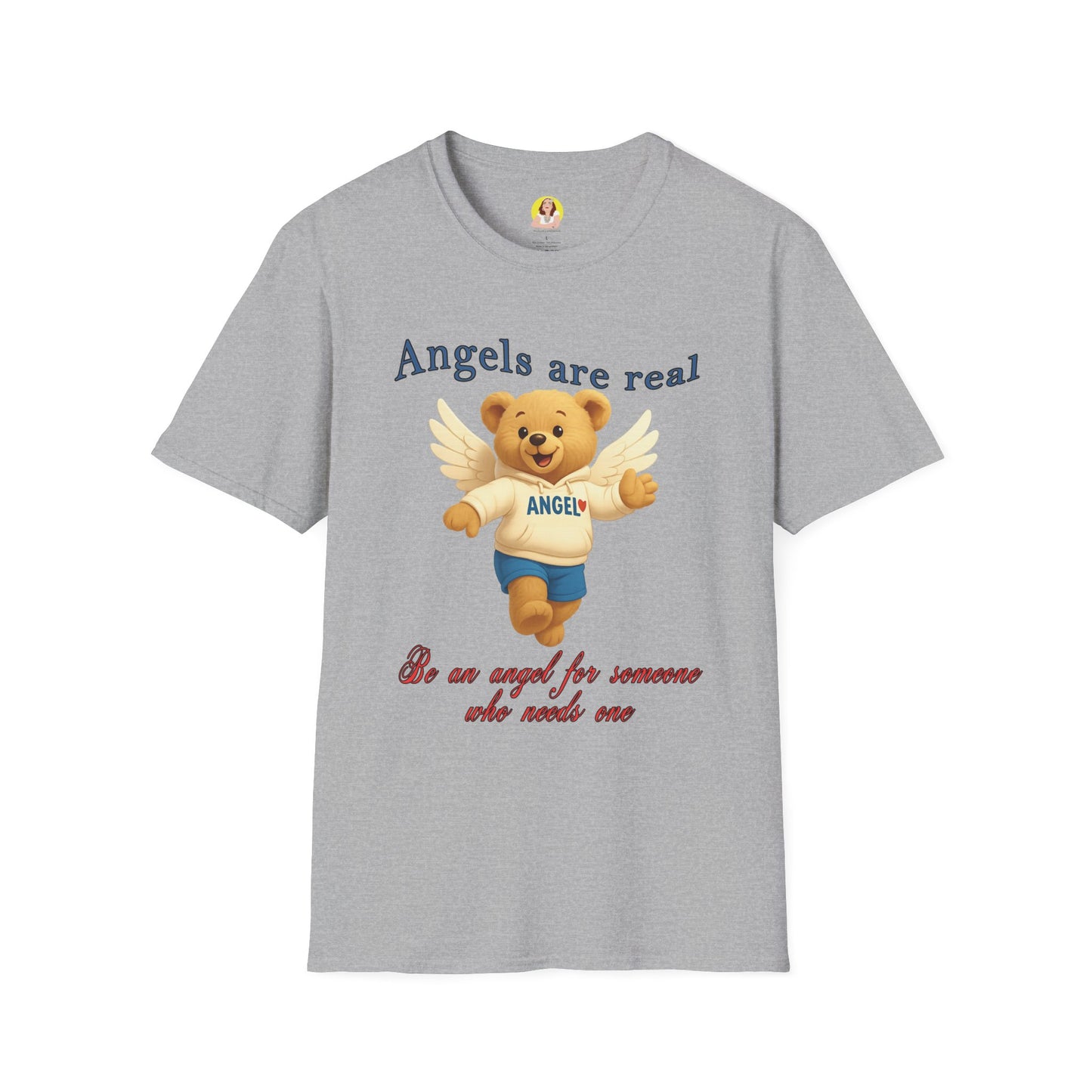 Angel Themed Unisex Softstyle T-Shirt, Cute Gift for Friends, Inspirational Tee, Birthday Gift, Comfort Wear