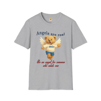 Angel Themed Unisex Softstyle T-Shirt, Cute Gift for Friends, Inspirational Tee, Birthday Gift, Comfort Wear