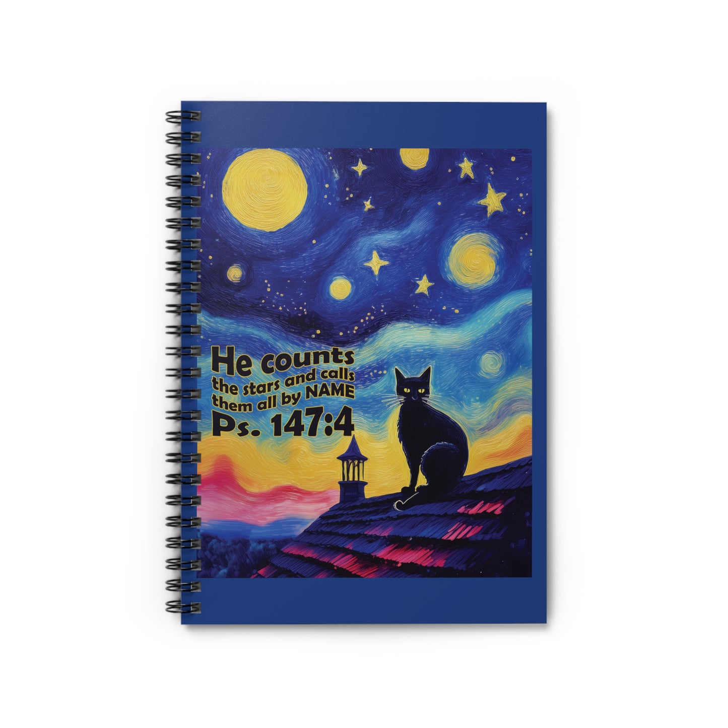 Spiritual Cat Spiral Notebook, Cat Lover Journal, Inspirational Stationery, Unique Gift for Her, Witchy Supplies