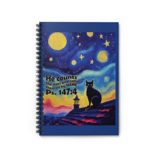 Spiritual Cat Spiral Notebook, Cat Lover Journal, Inspirational Stationery, Unique Gift for Her, Witchy Supplies