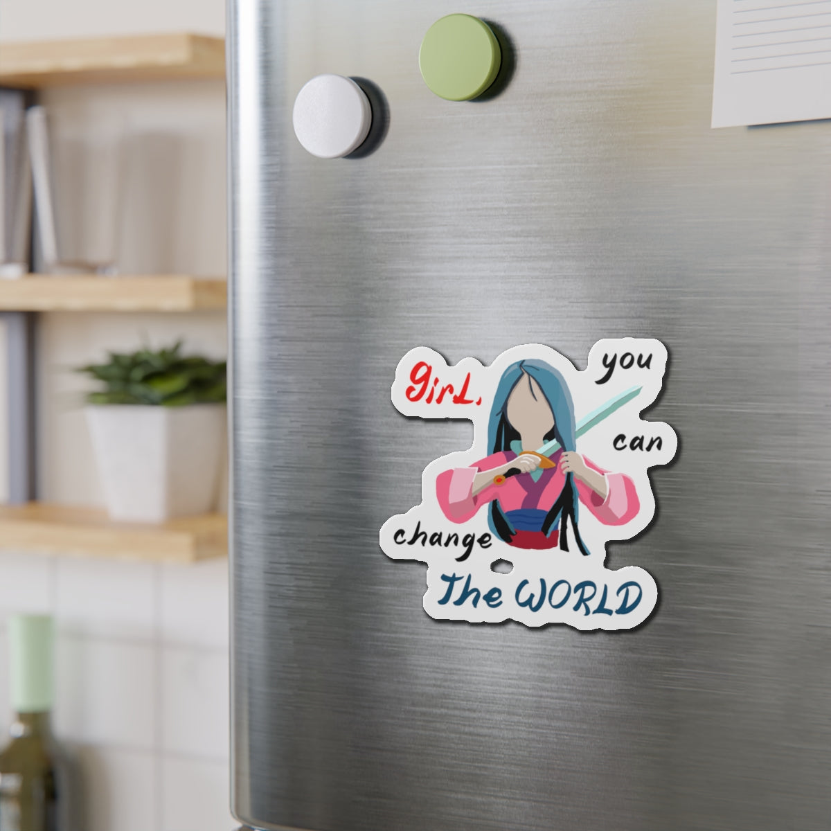 Empowering Girl Power Die-Cut Magnets | Inspirational Decor, Gift for Students, Motivational Sticker, Cute Office Decor